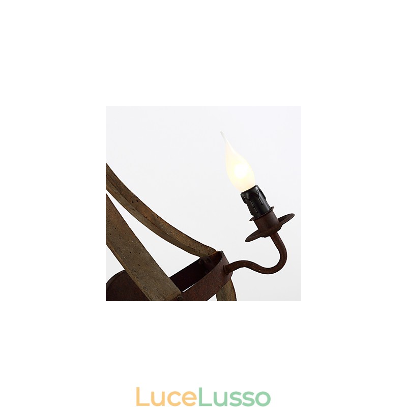 Mini applique da parete in stile rustico Lodge Wood Bamboo