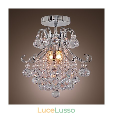 Lampadario moderno contemporaneo in cristallo mini stile metallo elettroplaccato a filo Lampadario moderno contemporaneo in cristallo mini stile metallo elettroplaccato a filo