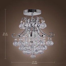 Lampadario moderno contemporaneo in cristallo mini stile metallo elettroplaccato a filo
