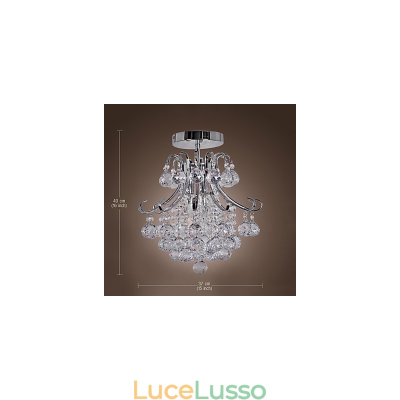 Lampadario moderno contemporaneo in cristallo mini stile metallo elettroplaccato a filo