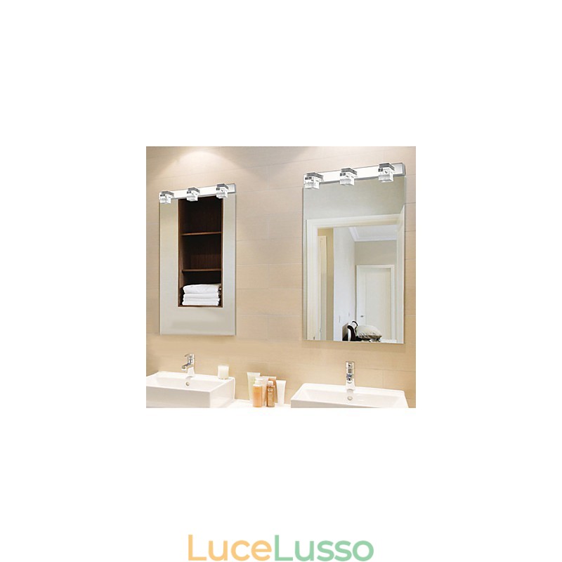 Applique da parete Illuminazione per il bagno Wall Washer Cristallo Mini Stile Moderno Contemporaneo Metallo
