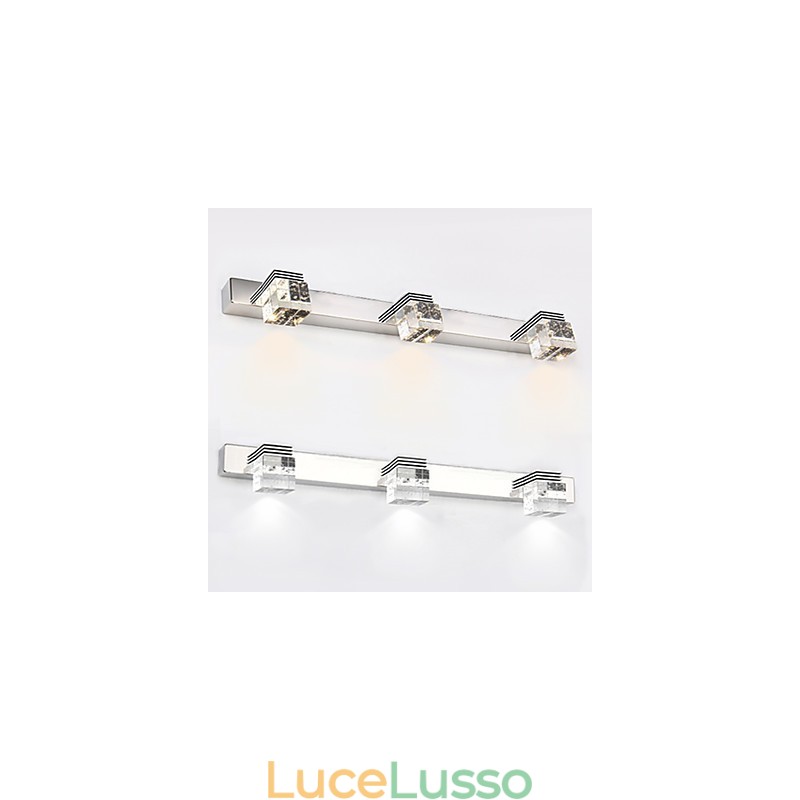Applique da parete Illuminazione per il bagno Wall Washer Cristallo Mini Stile Moderno Contemporaneo Metallo