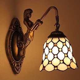 Lampada da parete in ferro battuto creativo rurale europeo contratto luci in vetro