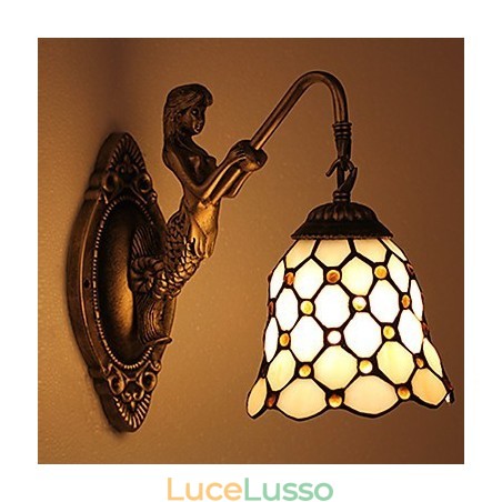 Lampada da parete in ferro battuto creativo rurale europeo contratto luci in vetro Lampada da parete in ferro battuto creativo rurale europeo contratto luci in vetro