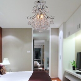 Lampadario moderno contemporaneo in cristallo mini stile metallo elettroplaccato a filo