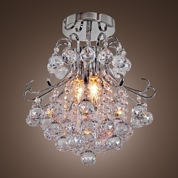 Lampadario moderno contemporaneo in cristallo mini stile metallo elettroplaccato a filo