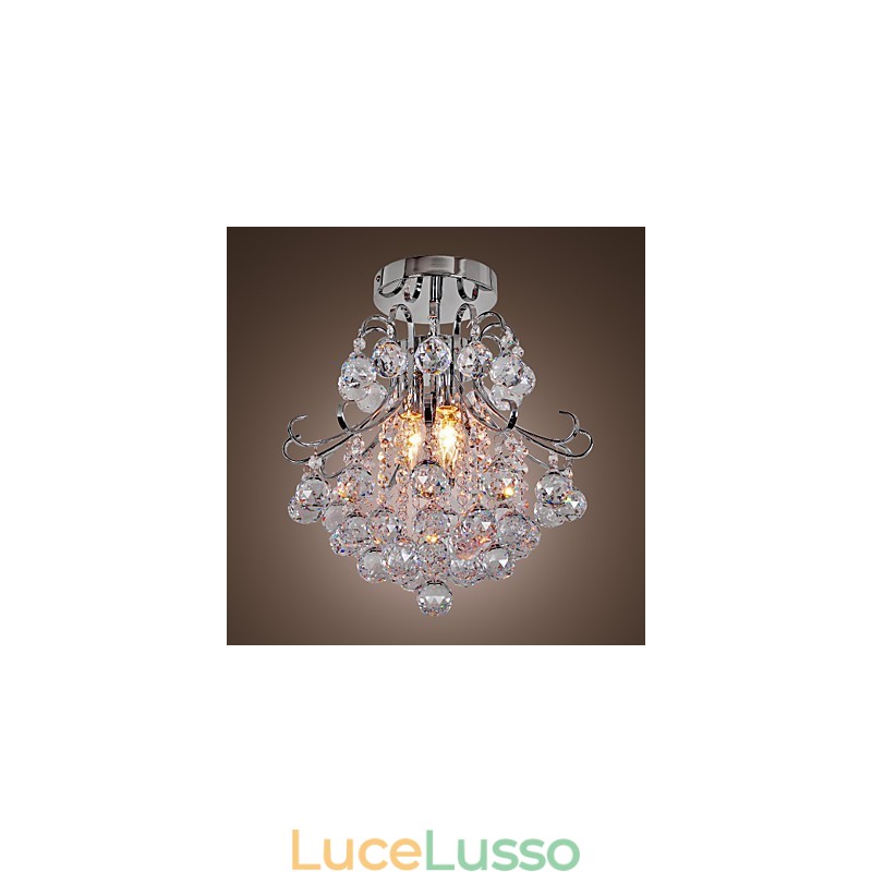 Lampadario moderno contemporaneo in cristallo mini stile metallo elettroplaccato a filo