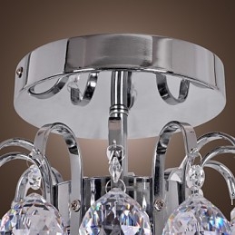 Lampadario moderno contemporaneo in cristallo mini stile metallo elettroplaccato a filo