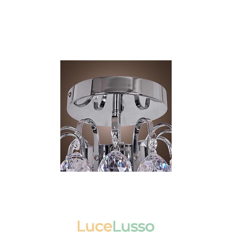 Lampadario moderno contemporaneo in cristallo mini stile metallo elettroplaccato a filo