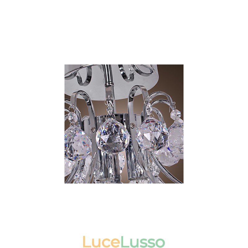 Lampadario moderno contemporaneo in cristallo mini stile metallo elettroplaccato a filo