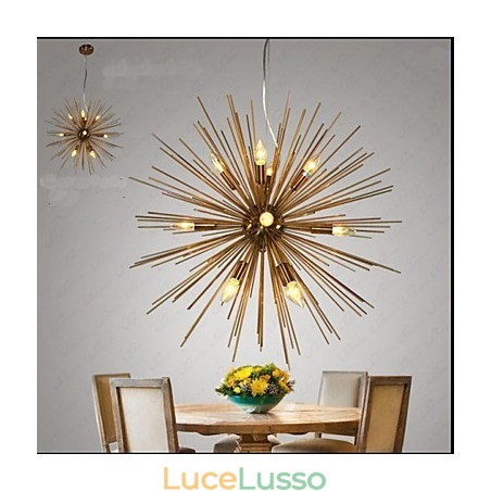 Lampadario creativo in rame imitazione retrò linea 12 Lampadario creativo in rame imitazione retrò linea 12