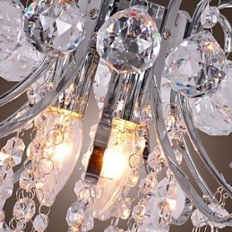 Lampadario moderno contemporaneo in cristallo mini stile metallo elettroplaccato a filo