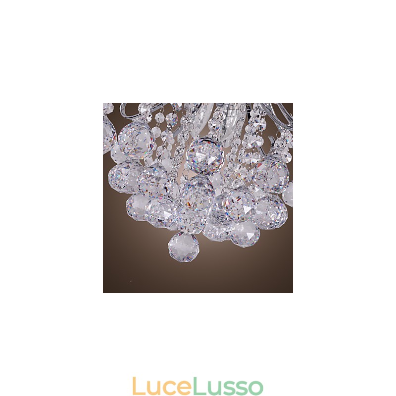 Lampadario moderno contemporaneo in cristallo mini stile metallo elettroplaccato a filo