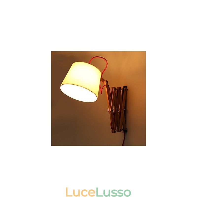 Applique da parete Luci da lettura Mini Style Tradizionale Classico Legno Bambù