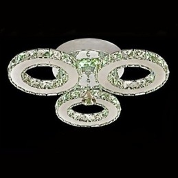 Lampada da soffitto in cristallo a 3 luci moderna in acciaio inossidabile galvanizzato trasparente