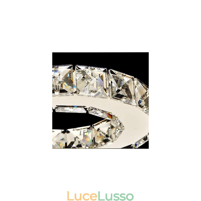Lampada da soffitto in cristallo a 3 luci moderna in acciaio inossidabile galvanizzato trasparente
