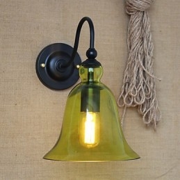 Lampada da parete decorativa in vetro blu minimalista in stile rurale americano per soggiorno e corridoio