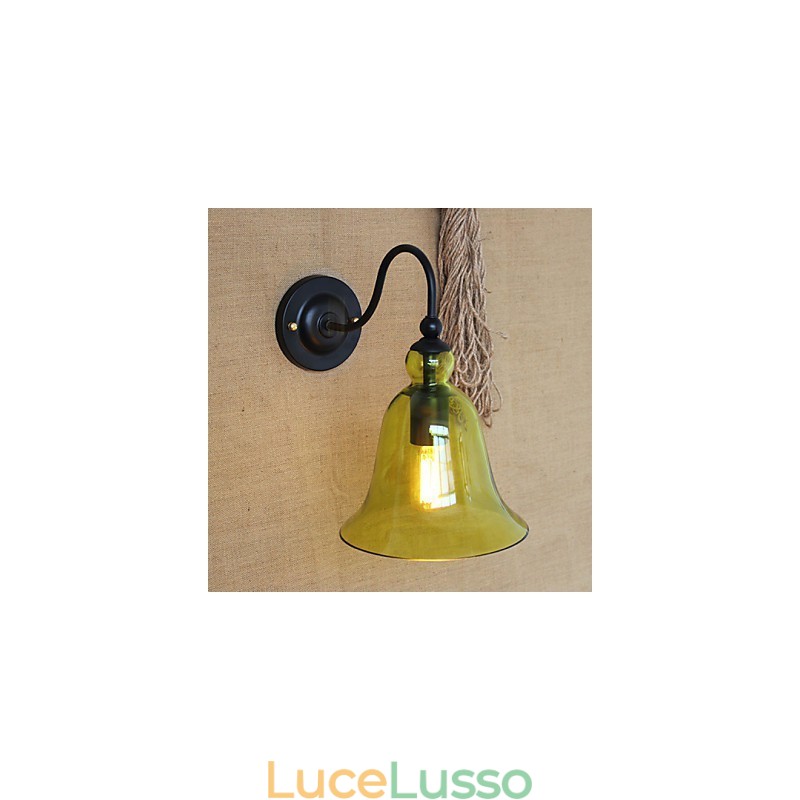 Lampada da parete decorativa in vetro blu minimalista in stile rurale americano per soggiorno e corridoio