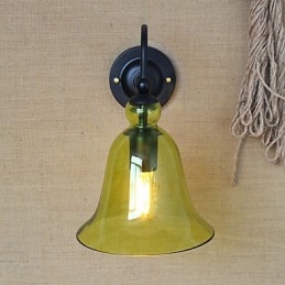 Lampada da parete decorativa in vetro blu minimalista in stile rurale americano per soggiorno e corridoio