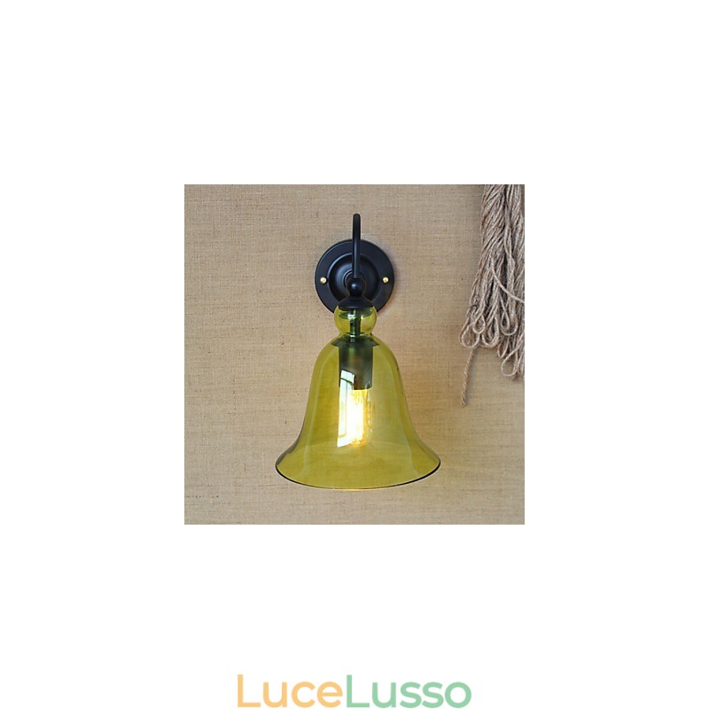 Lampada da parete decorativa in vetro blu minimalista in stile rurale americano per soggiorno e corridoio
