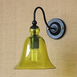 Lampada da parete decorativa in vetro blu minimalista in stile rurale americano per soggiorno e corridoio