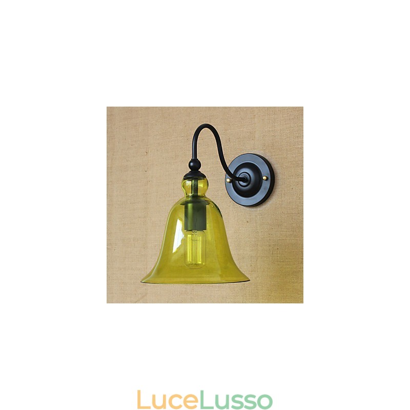 Lampada da parete decorativa in vetro blu minimalista in stile rurale americano per soggiorno e corridoio
