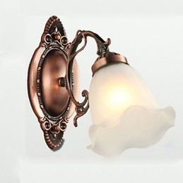 Lampada da parete in ferro battuto retrò in vetro semplice europeo moderno ed elegante