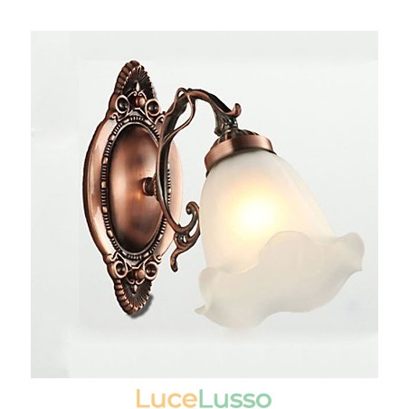 Lampada da parete in ferro battuto retrò in vetro semplice europeo moderno ed elegante Lampada da parete in ferro battuto retrò in vetro semplice europeo moderno ed elegante