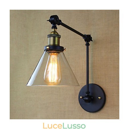 Applique da parete decorativa in vetro pastorale retrò del villaggio mediterraneo Negozio di abbigliamento Ristorante Caffè