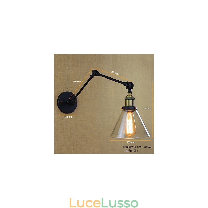 Applique da parete decorativa in vetro pastorale retrò del villaggio mediterraneo Negozio di abbigliamento Ristorante Caffè