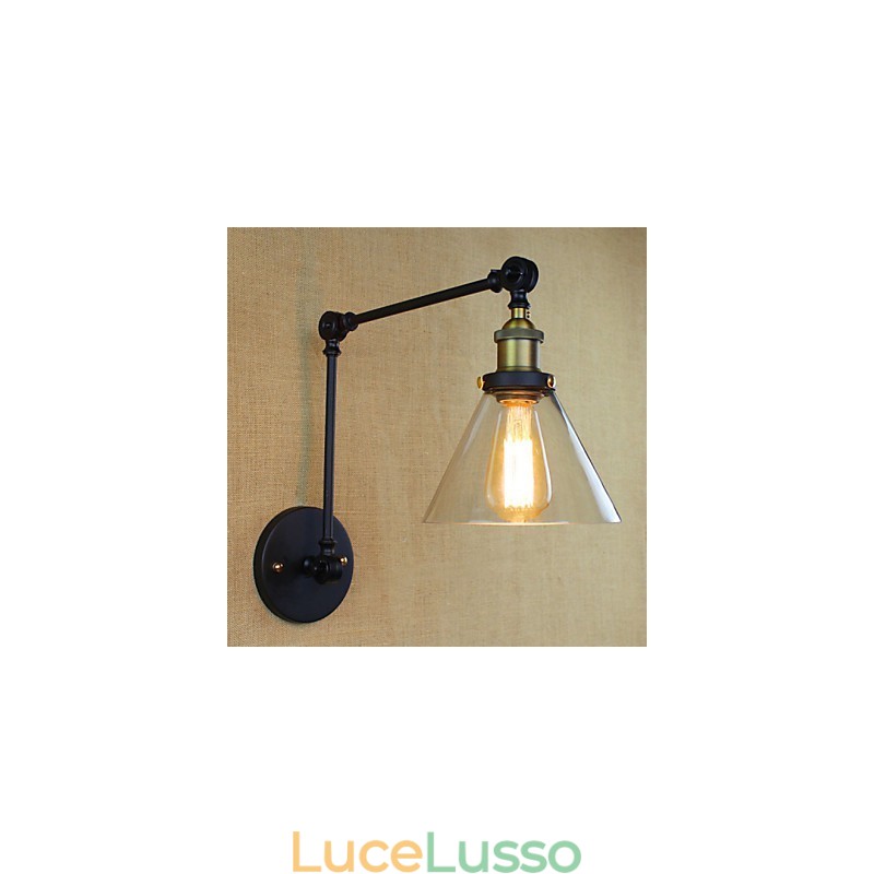 Applique da parete decorativa in vetro pastorale retrò del villaggio mediterraneo Negozio di abbigliamento Ristorante Caffè