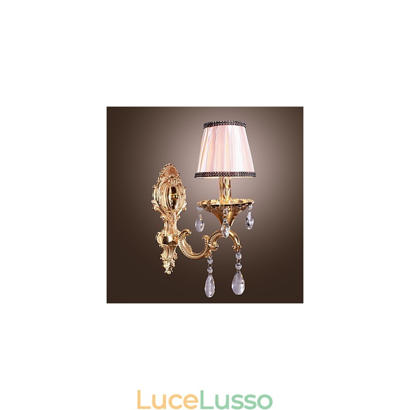 Elegante applique in cristallo rosa