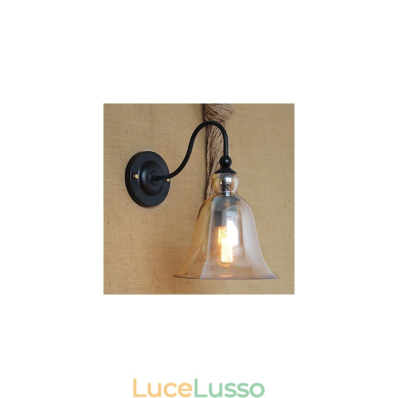 Applique da parete in vetro decorato per soggiorno, corridoio, campagna rurale americana, minimalista