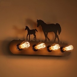 Lampade da parete in stile americano pastorale LOFT per camera da letto, corridoio, ferro, retrò, cavallo selvaggio, spedizione gratuita
