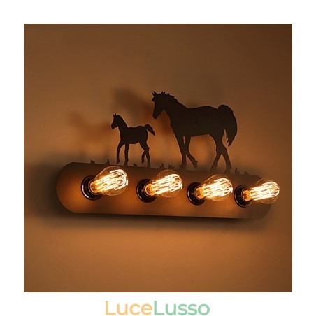 Lampade da parete in stile americano pastorale LOFT per camera da letto, corridoio, ferro, retrò, cavallo selvaggio, spedizione gratuita Lampade da parete in stile americano pastorale LOFT per camera da letto, corridoio, ferro, retrò, cavallo selvaggio, spedizione gratuita