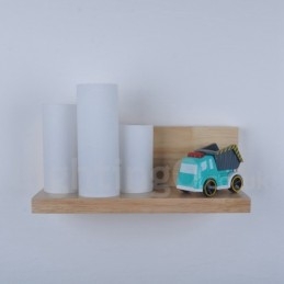 Applique da parete in stile mini con paralumi in vetro, moderna lampada da parete in legno e bambù contemporanea