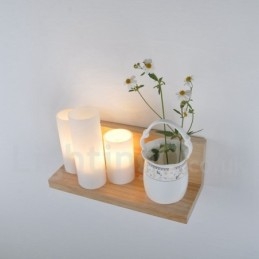 Applique da parete in stile mini con paralumi in vetro, moderna lampada da parete in legno e bambù contemporanea