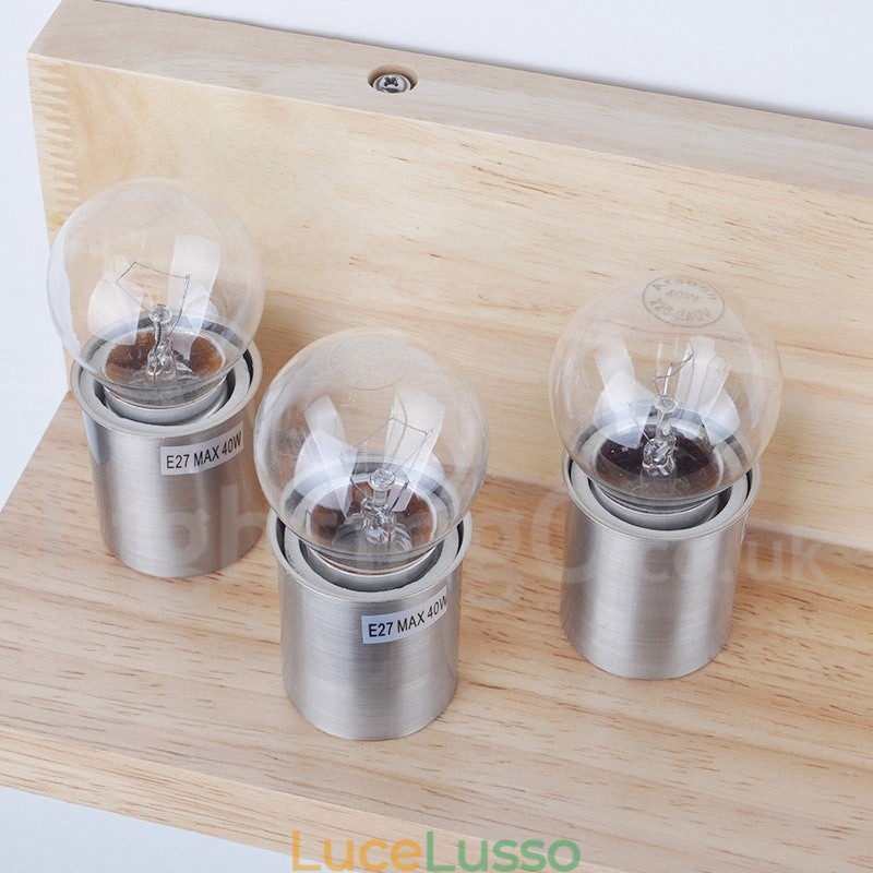 Applique da parete in stile mini con paralumi in vetro, moderna lampada da parete in legno e bambù contemporanea
