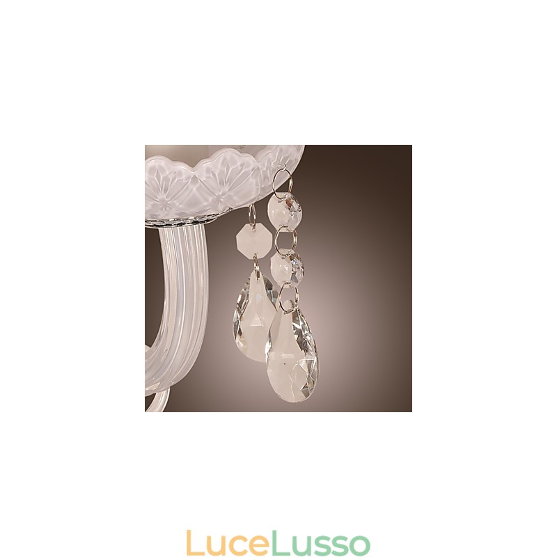 Applique in cristallo con 2 luci a candela