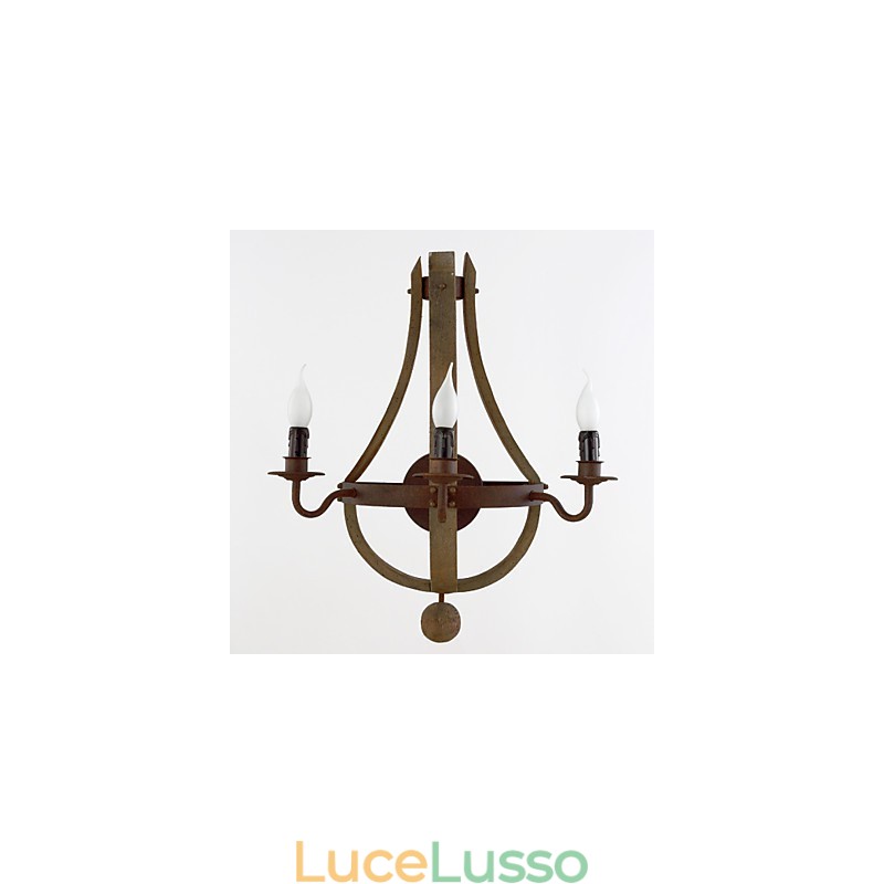 Mini applique da parete in stile rustico Lodge Wood Bamboo