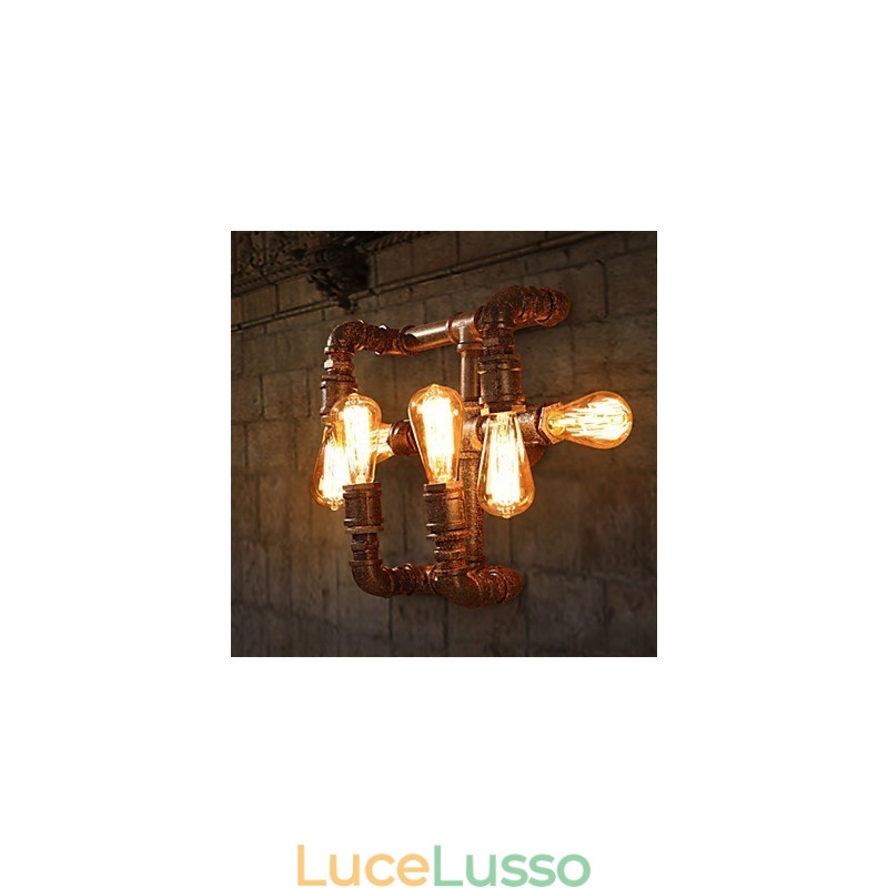 Applique da parete in ferro retrò stile mini rustico Lodge in metallo