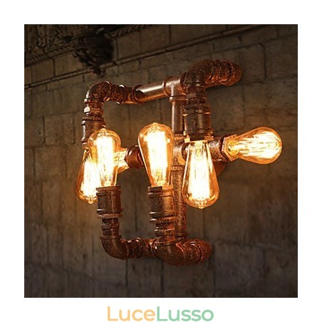 Applique da parete in ferro retrò stile mini rustico Lodge in metallo