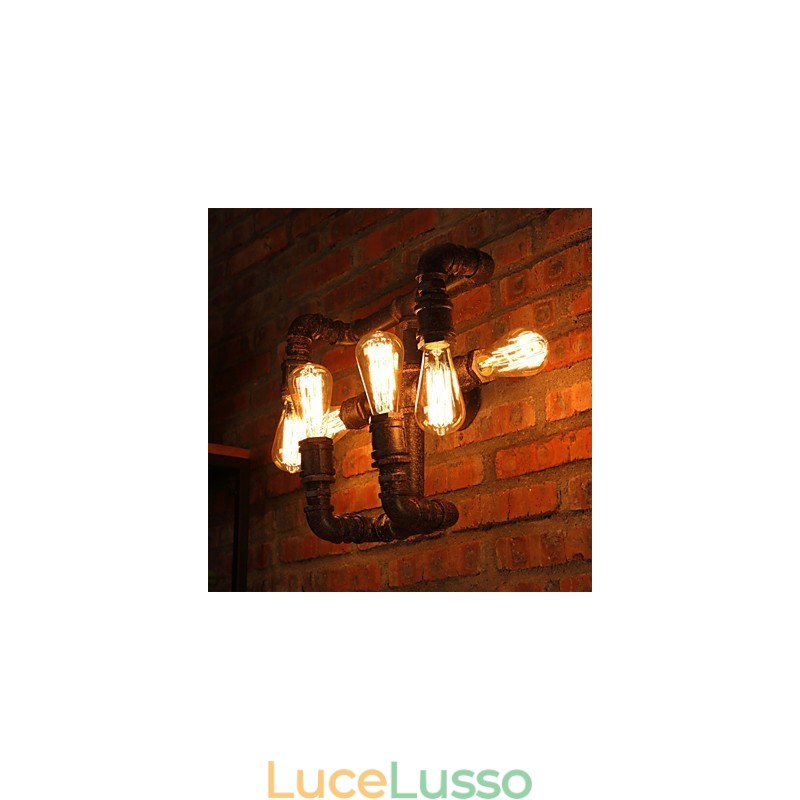 Applique da parete in ferro retrò stile mini rustico Lodge in metallo