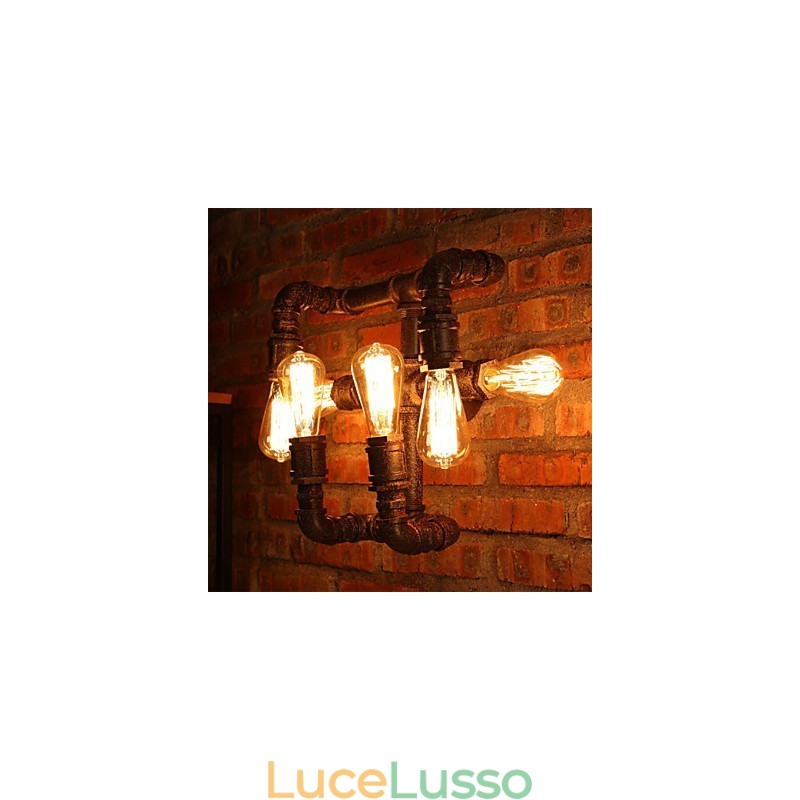 Applique da parete in ferro retrò stile mini rustico Lodge in metallo