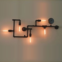 Applique da parete 5 luci tubo dell'acqua ferro mini stile stile industriale paese metallo