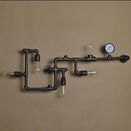 Applique da parete 5 luci tubo dell'acqua ferro mini stile stile industriale paese metallo