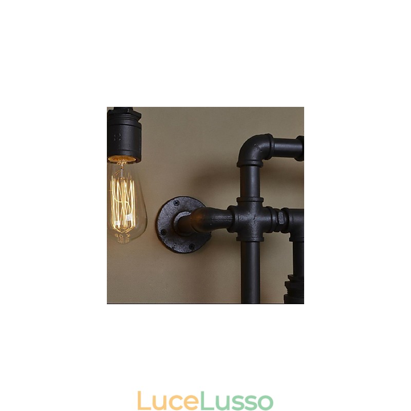 Applique da parete 5 luci tubo dell'acqua ferro mini stile stile industriale paese metallo