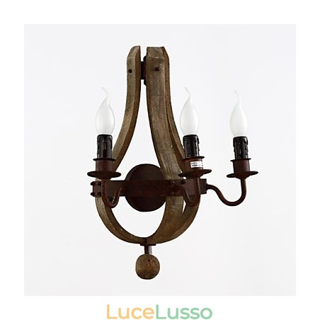 Lampada da parete in legno rustico americano vintage a forma di botte di vino, lampada da soggiorno e camera da letto Lampada da parete in legno rustico americano vintage a forma di botte di vino, lampada da soggiorno e camera da letto