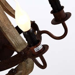 Lampada da parete in legno rustico americano vintage a forma di botte di vino, lampada da soggiorno e camera da letto