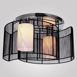 Plafoniera Design Moderno 2 Luci Nero